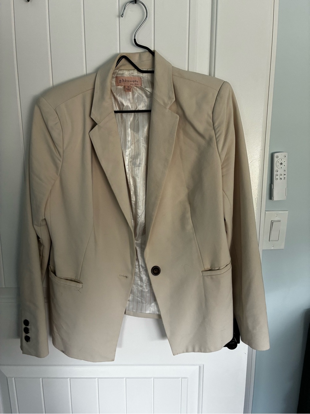 Philosophy Cream Single-Button Tailored Blazer